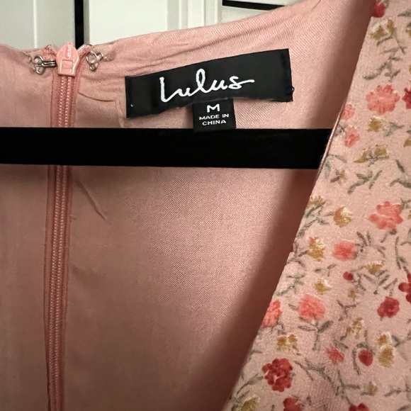 Lulu's Pink Floral Long Sleeve Dress - Picture 3 of 4